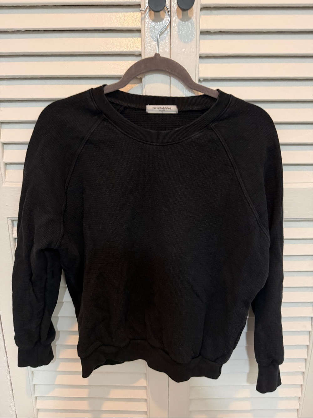 perfectwhitetee Black Crewneck Sweatshirt